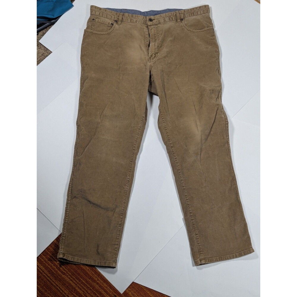 LL Bean Double L Pants Mens 40x32 Tan Corduroy Natural Fit Classic Cabincore